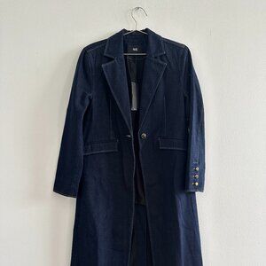 PAIGE Dark Denim Longline Coat – Size XS (New with Tags)